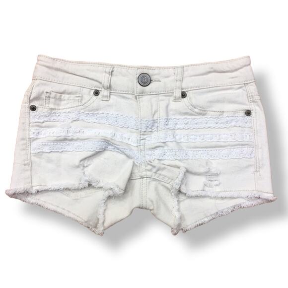 So Womens Juniors Shorts Size 0 Cream Lace Shortie Shorty Boho Festival - Picture 1 of 5